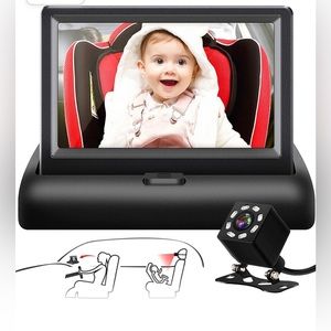 Car Mirror, 4.3'' HD Night Vision Function  Display, Safety Camera Monitored